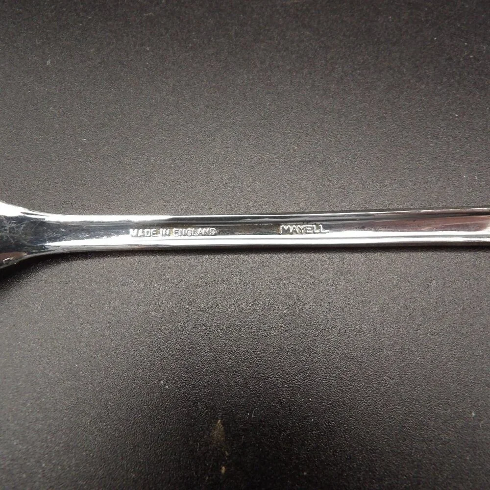 Vintage Mayell England Silver Tone Salad Serving Fork & Spoon Set 9.5